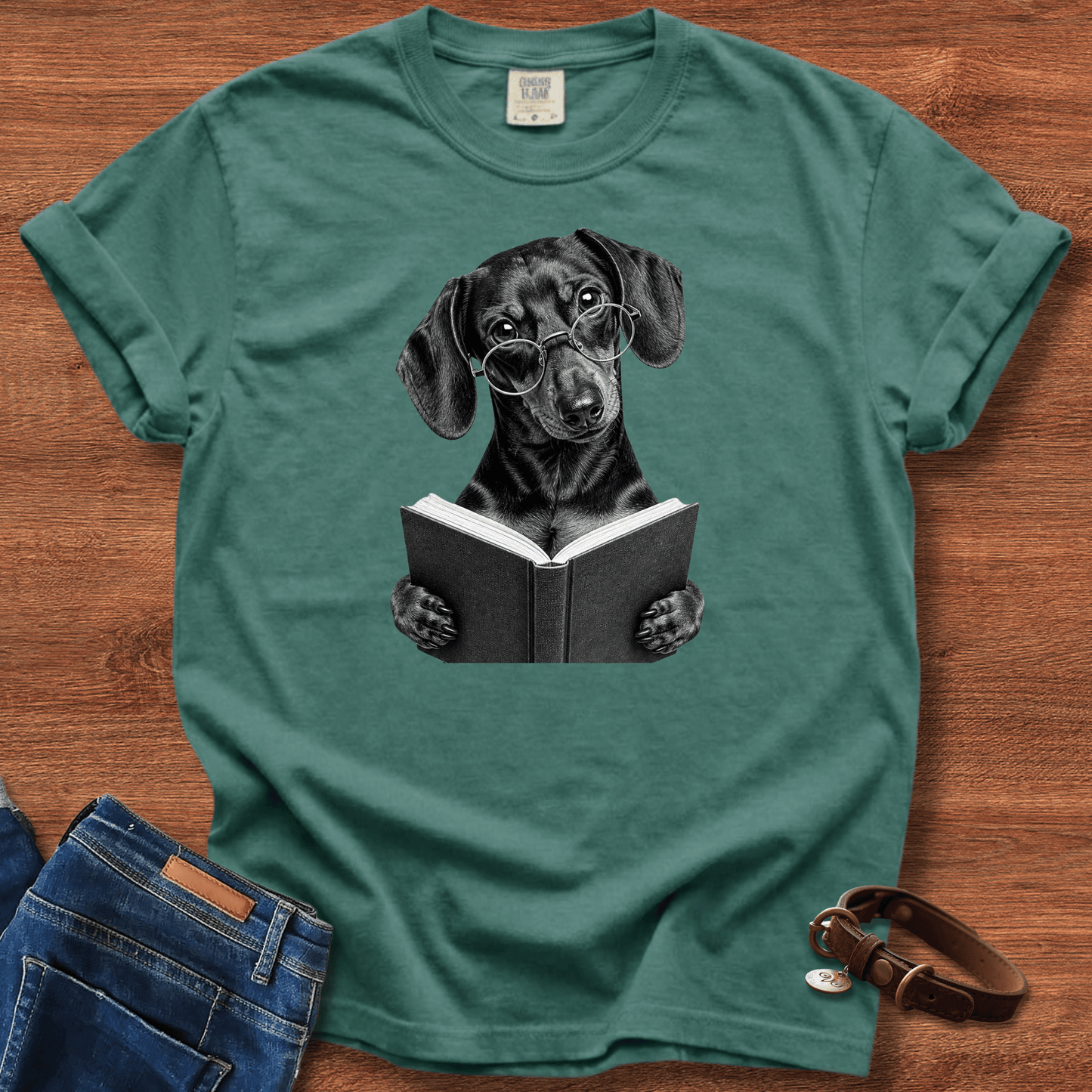 Doxie Reading T-Shirt