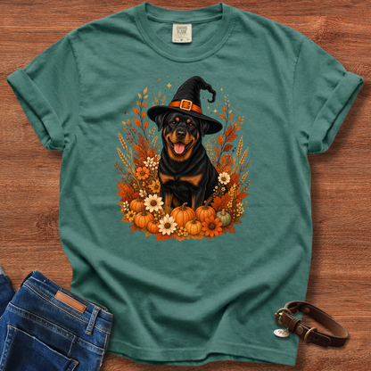 Rottweiler Halloween Witch T-Shirt