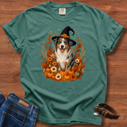 Australian Shepherd Halloween Witch T-Shirt