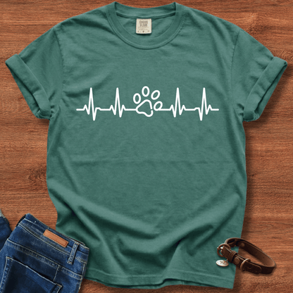 Dog Paw Heartbeat T-Shirt