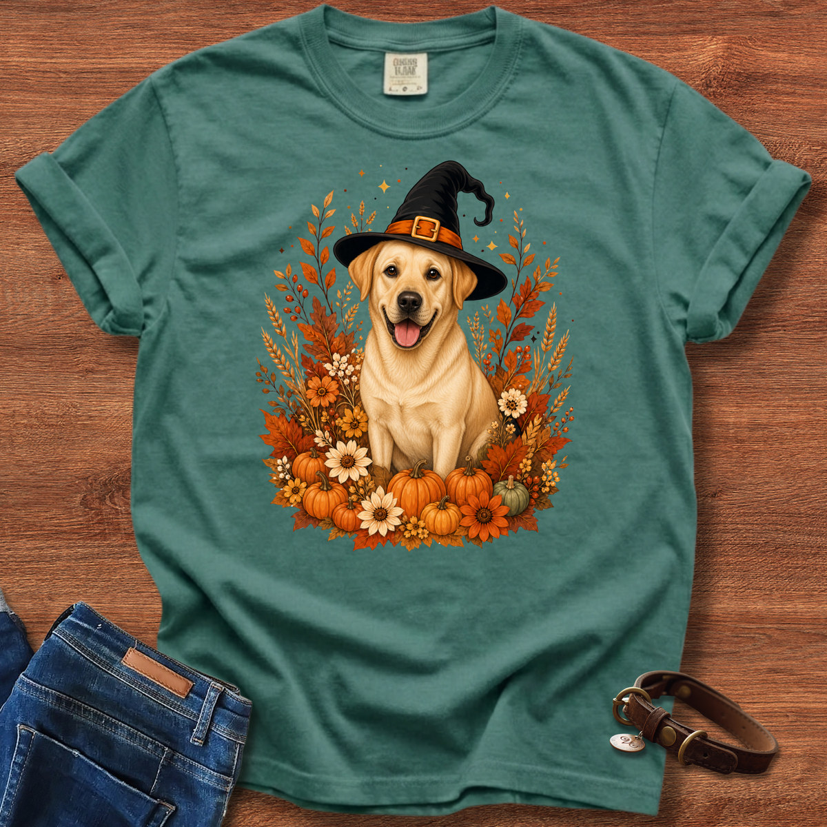 Labrador Retriever Halloween Witch T-Shirt