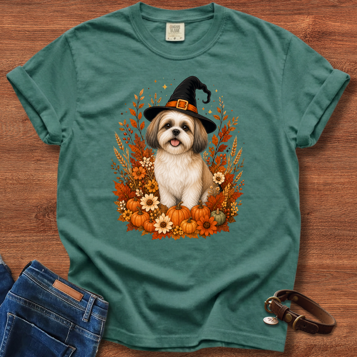 Shih Tzu Halloween Witch T-Shirt