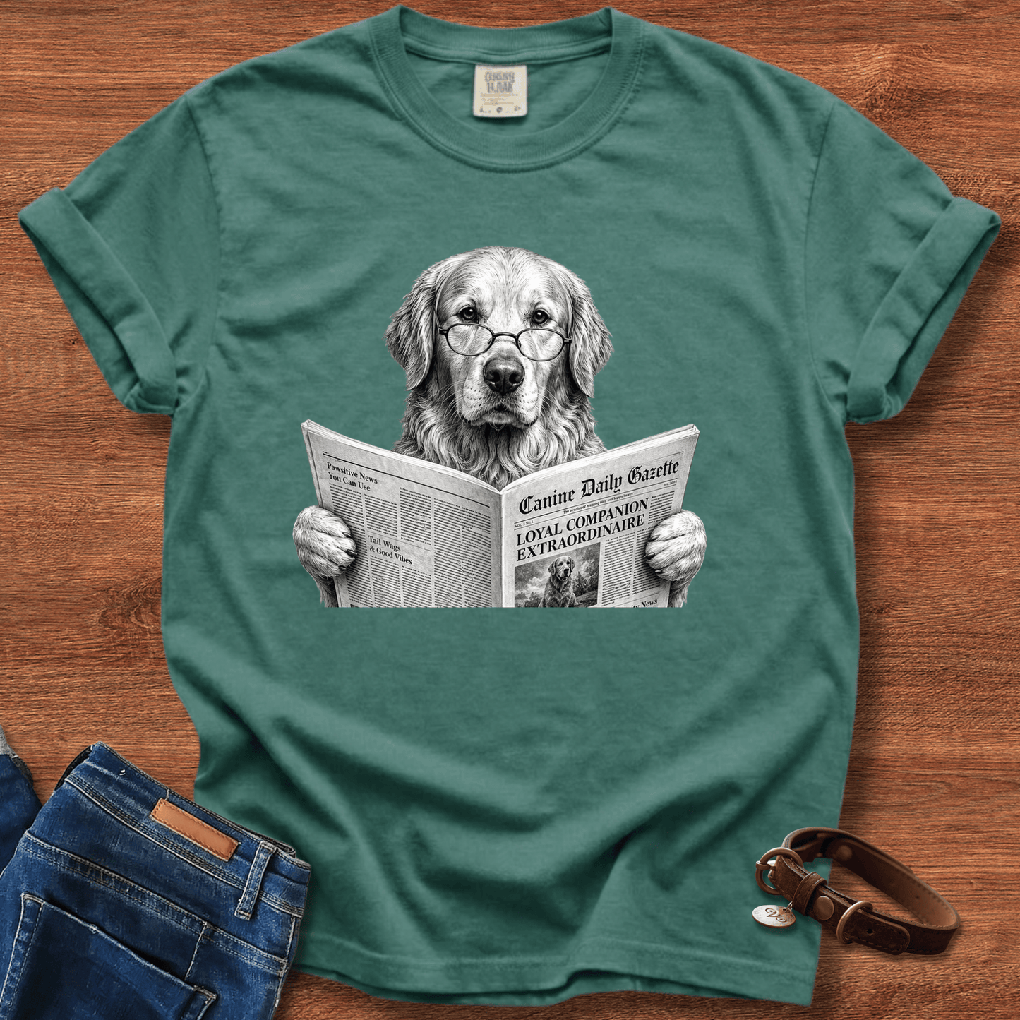 Golden Retriever Reading T-Shirt