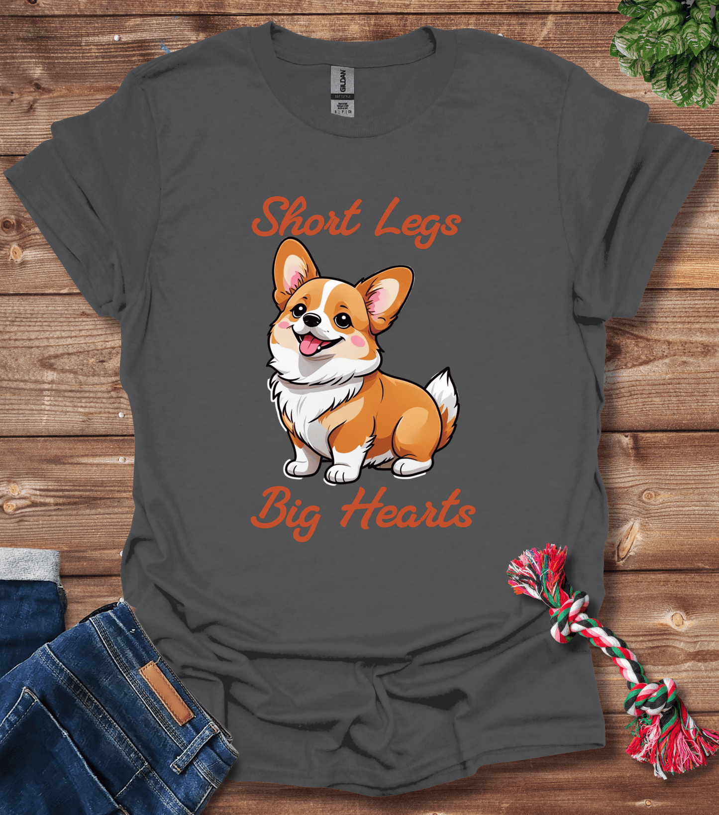 Corgi - Short Legs, Big Heart T-Shirt