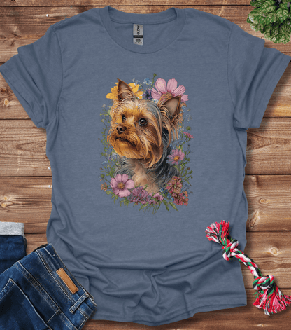 Yorkshire Terrier In Flowers T-Shirt