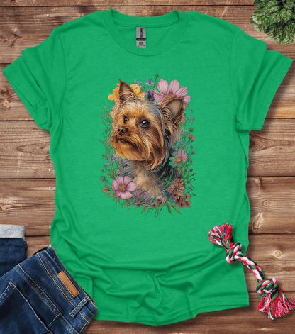 Yorkshire Terrier In Flowers T-Shirt