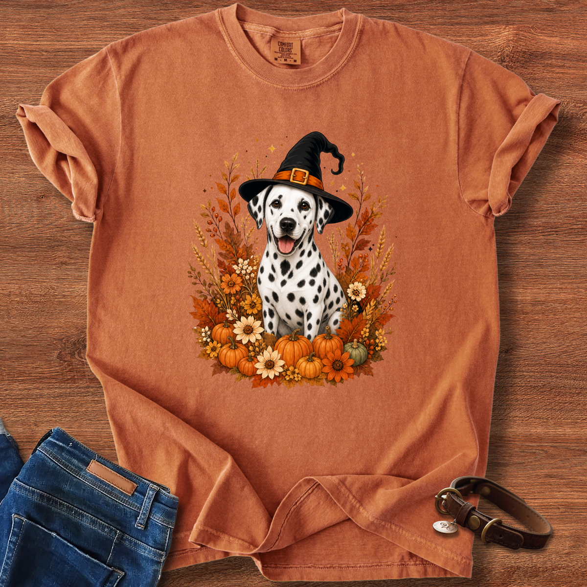 Dalmatian Halloween Witch T-Shirt