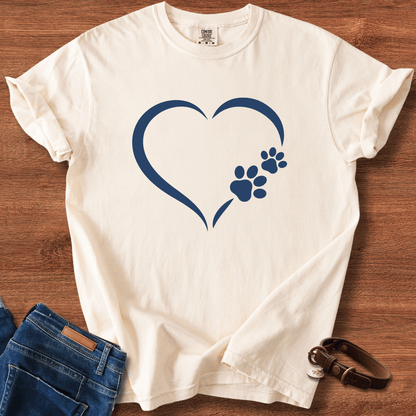 Dog Paw Print Heart T-Shirt