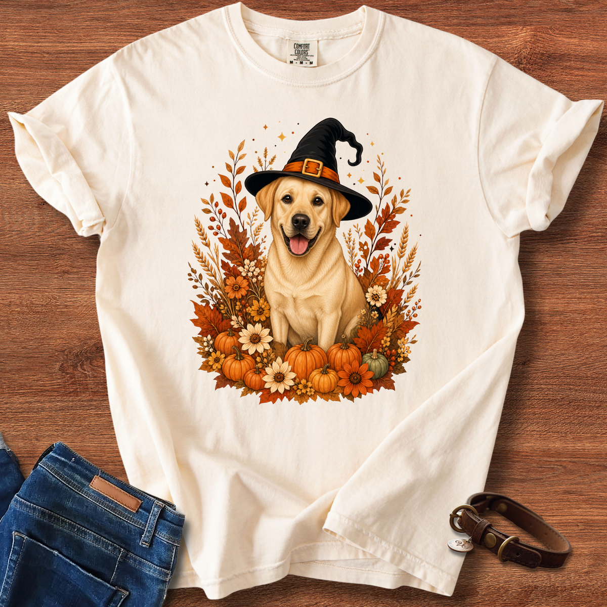 Labrador Retriever Halloween Witch T-Shirt