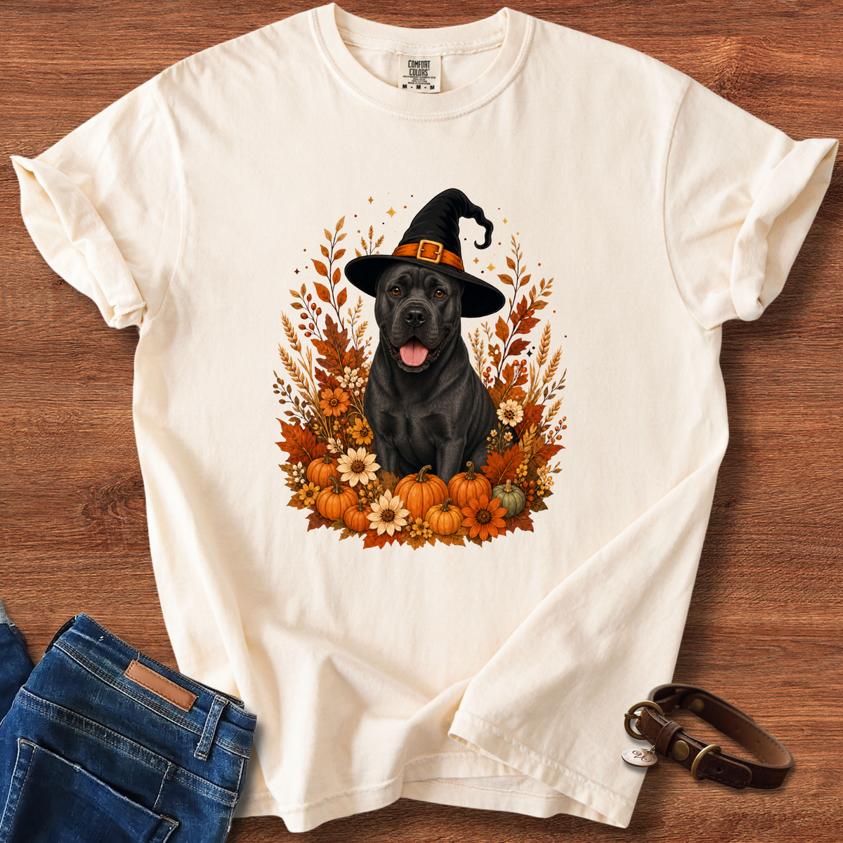 Cane Corso Halloween Witch Dog T-Shirt