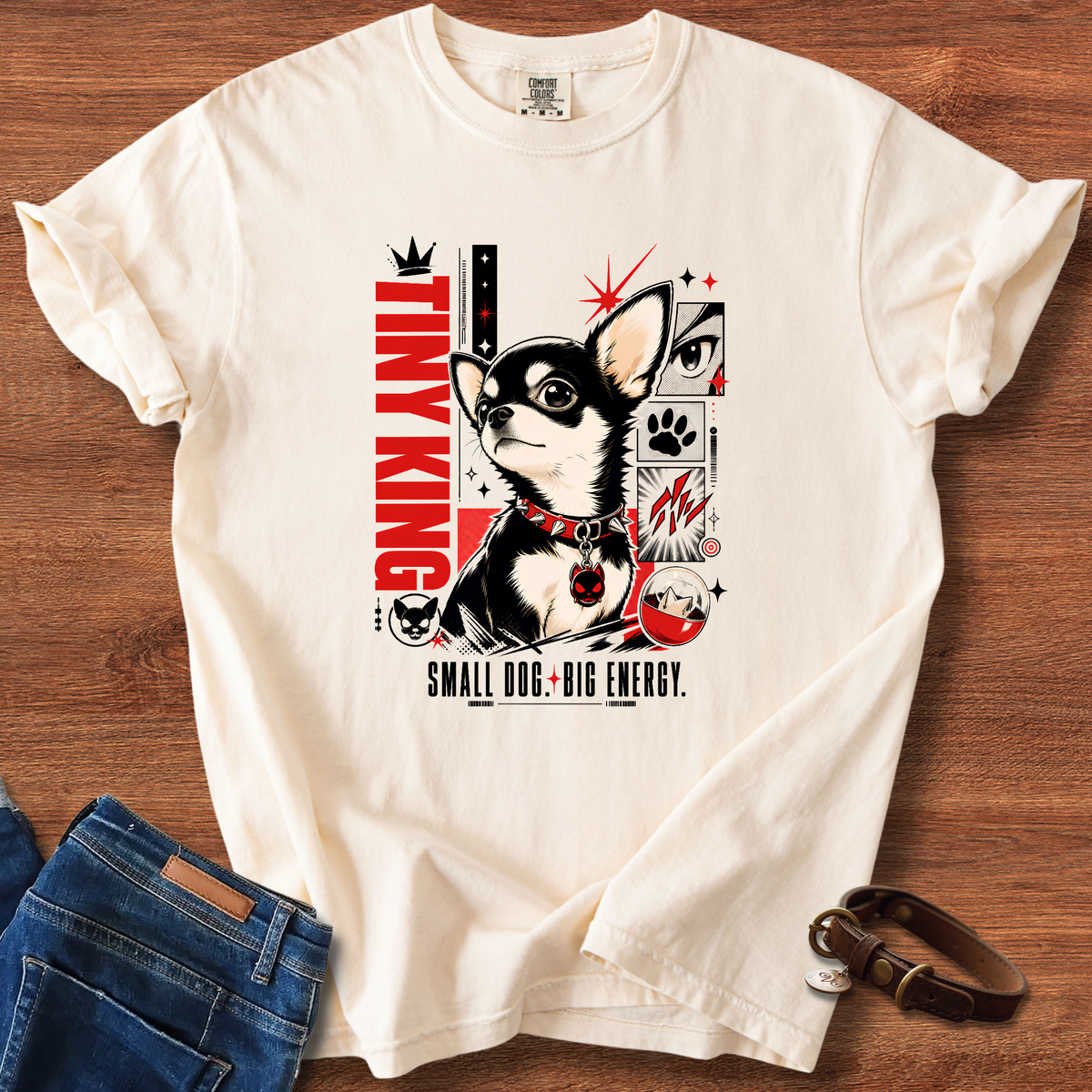 Chihuahua Tiny King Manga T-Shirt