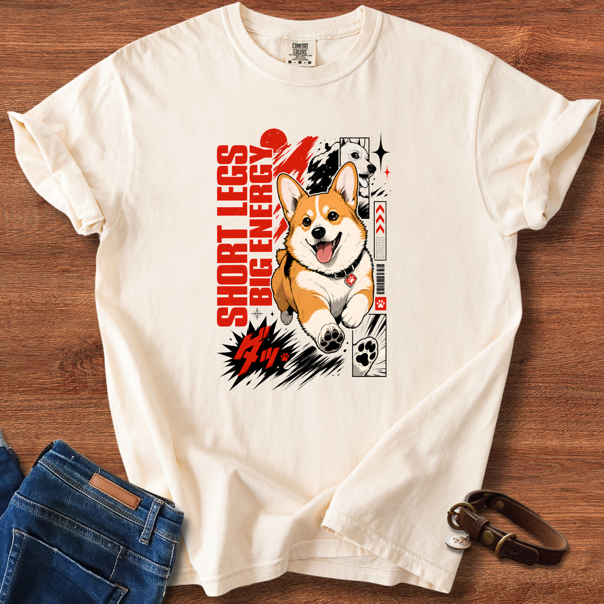 Corgi Energy Manga T-Shirt