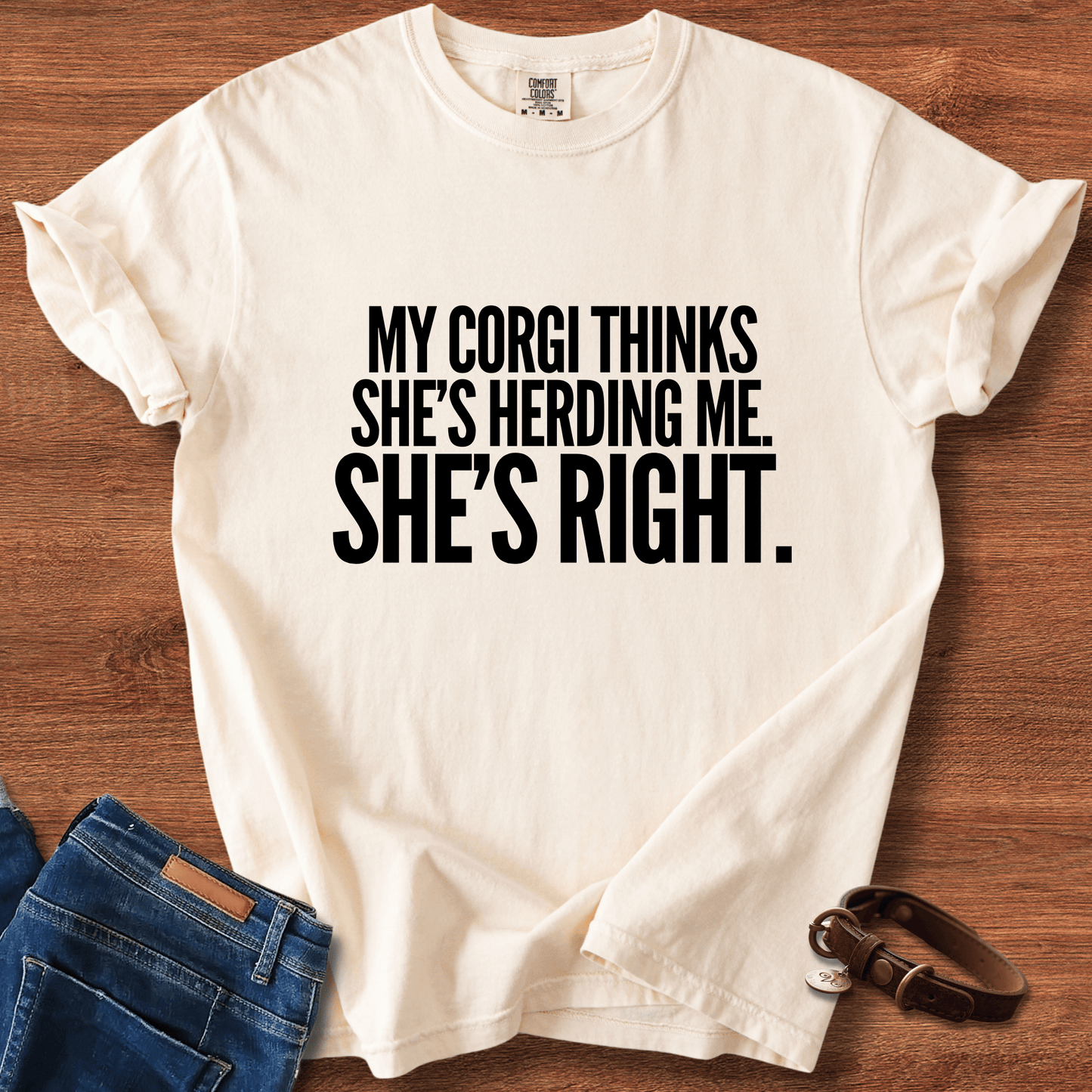 My Corgi Thinks She's Herding Me, She's Right T-Shirt