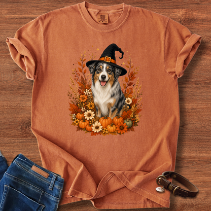 Australian Shepherd Halloween Witch T-Shirt