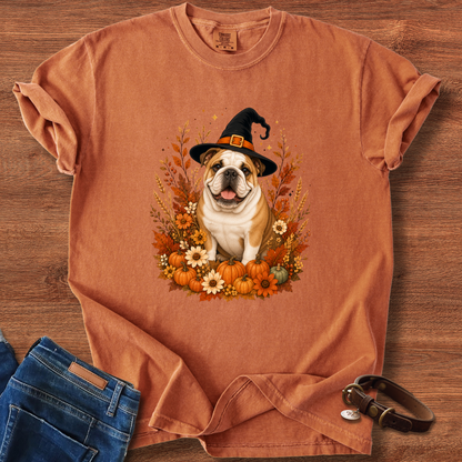 Bulldog Halloween Witch T-Shirt