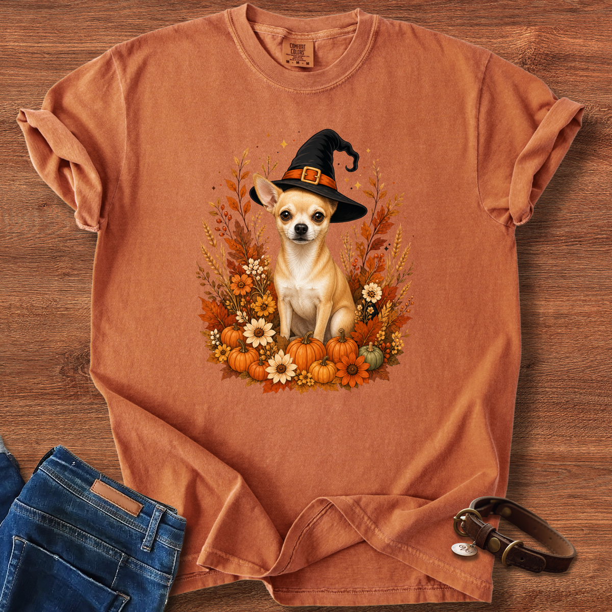 Chihuahua Halloween Witch T-Shirt