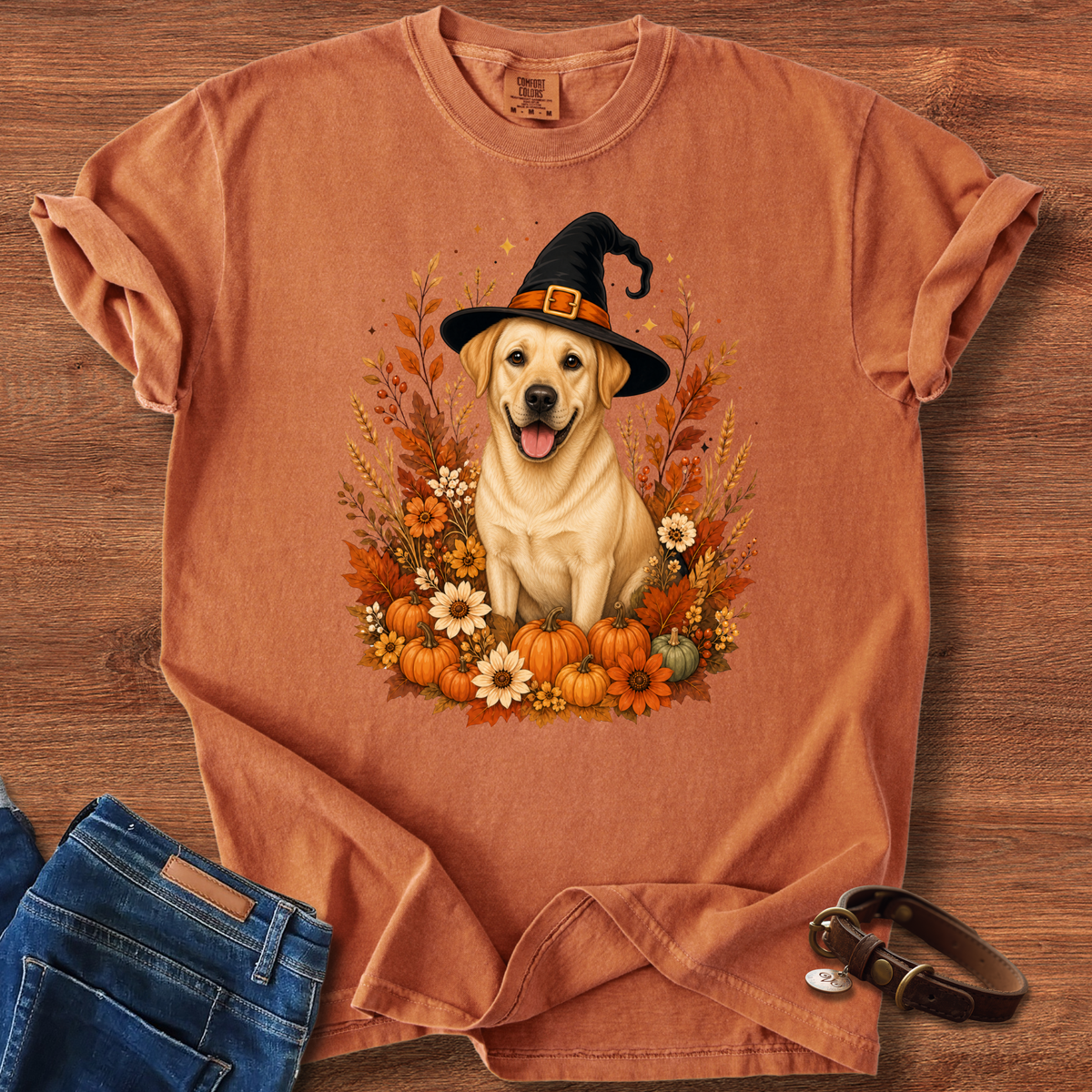 Labrador Retriever Halloween Witch T-Shirt