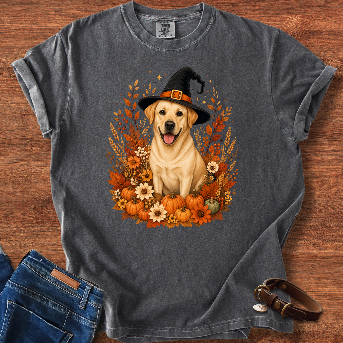 Labrador Retriever Halloween Witch T-Shirt