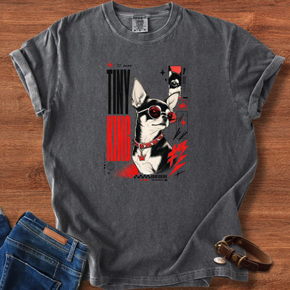 Chihuahua Tiny King In Glasses Manga T-Shirt