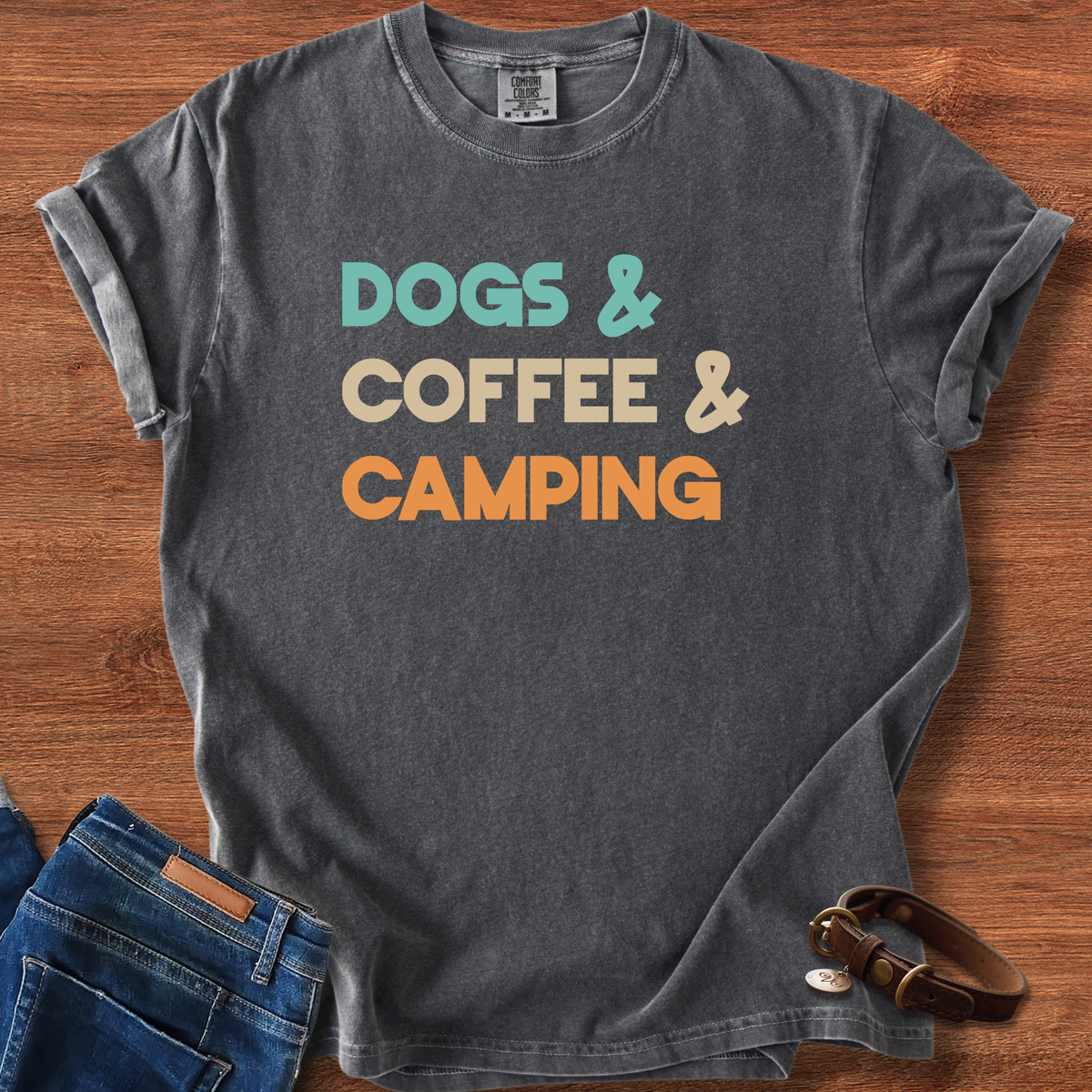 Dogs and Coffee and Camping T-Shirt