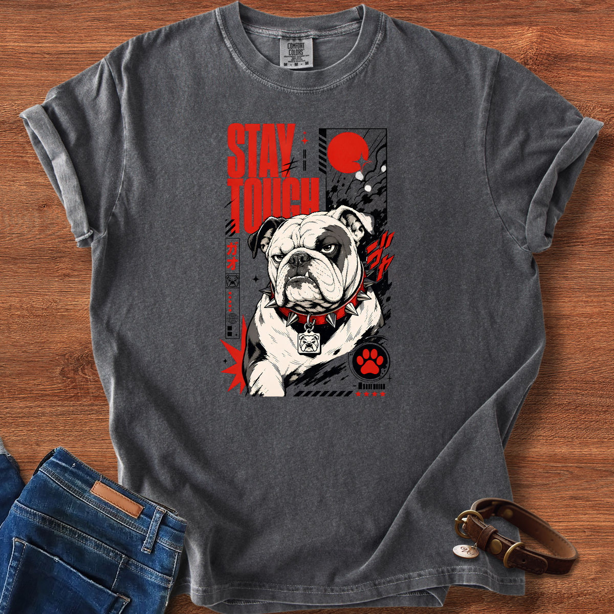 Bulldog Stay Tough Manga T-Shirt