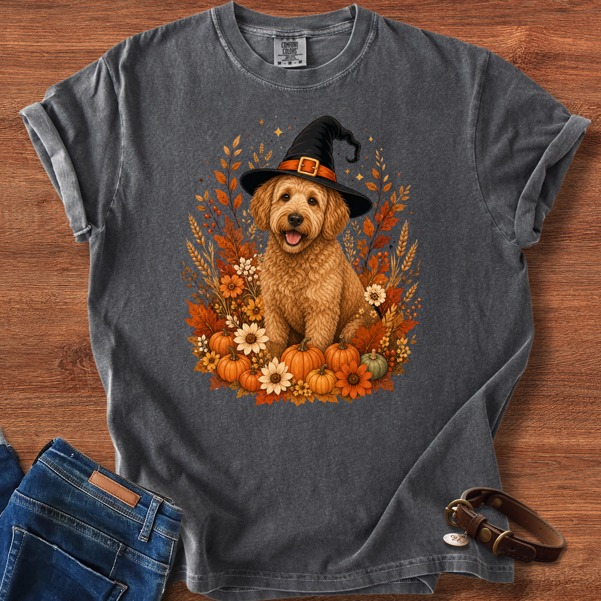 Labradoodle Halloween Witch T-Shirt