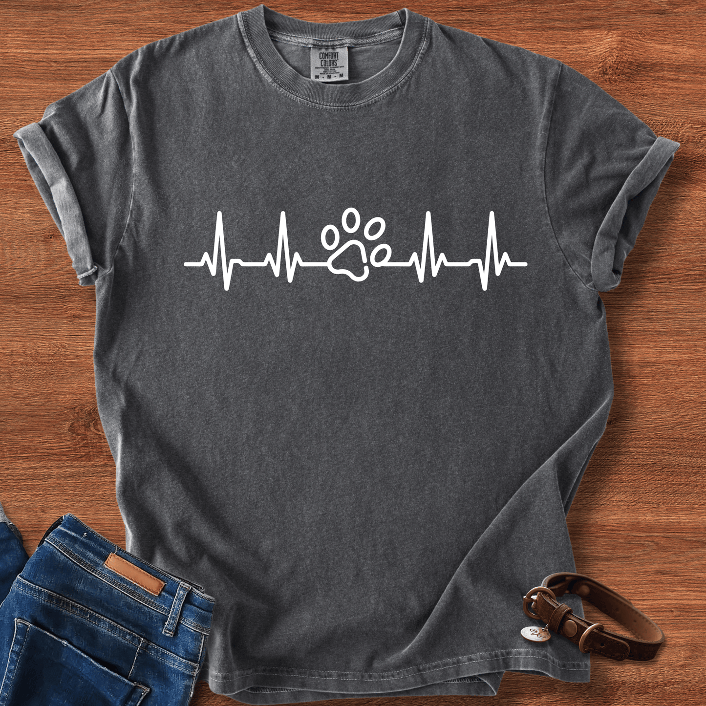 Dog Paw Heartbeat T-Shirt