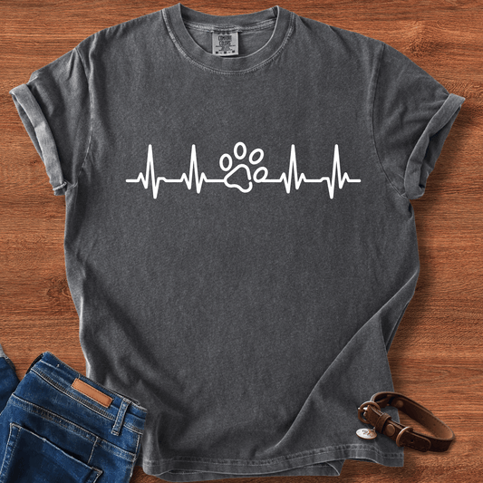 Dog Paw Heartbeat T-Shirt