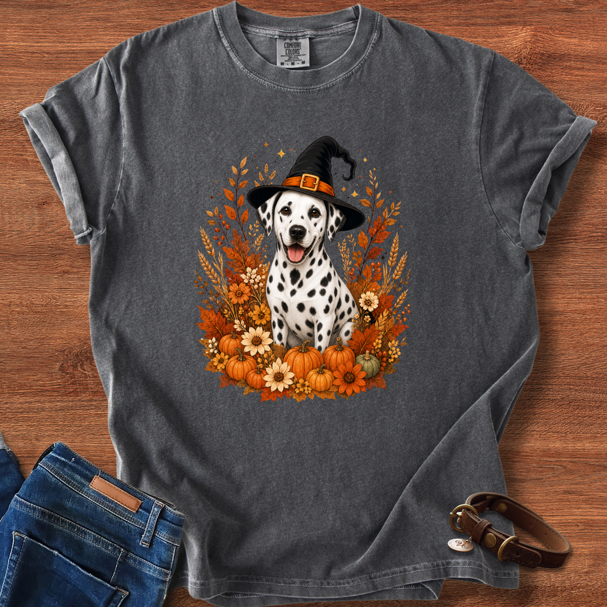 Dalmatian Halloween Witch T-Shirt