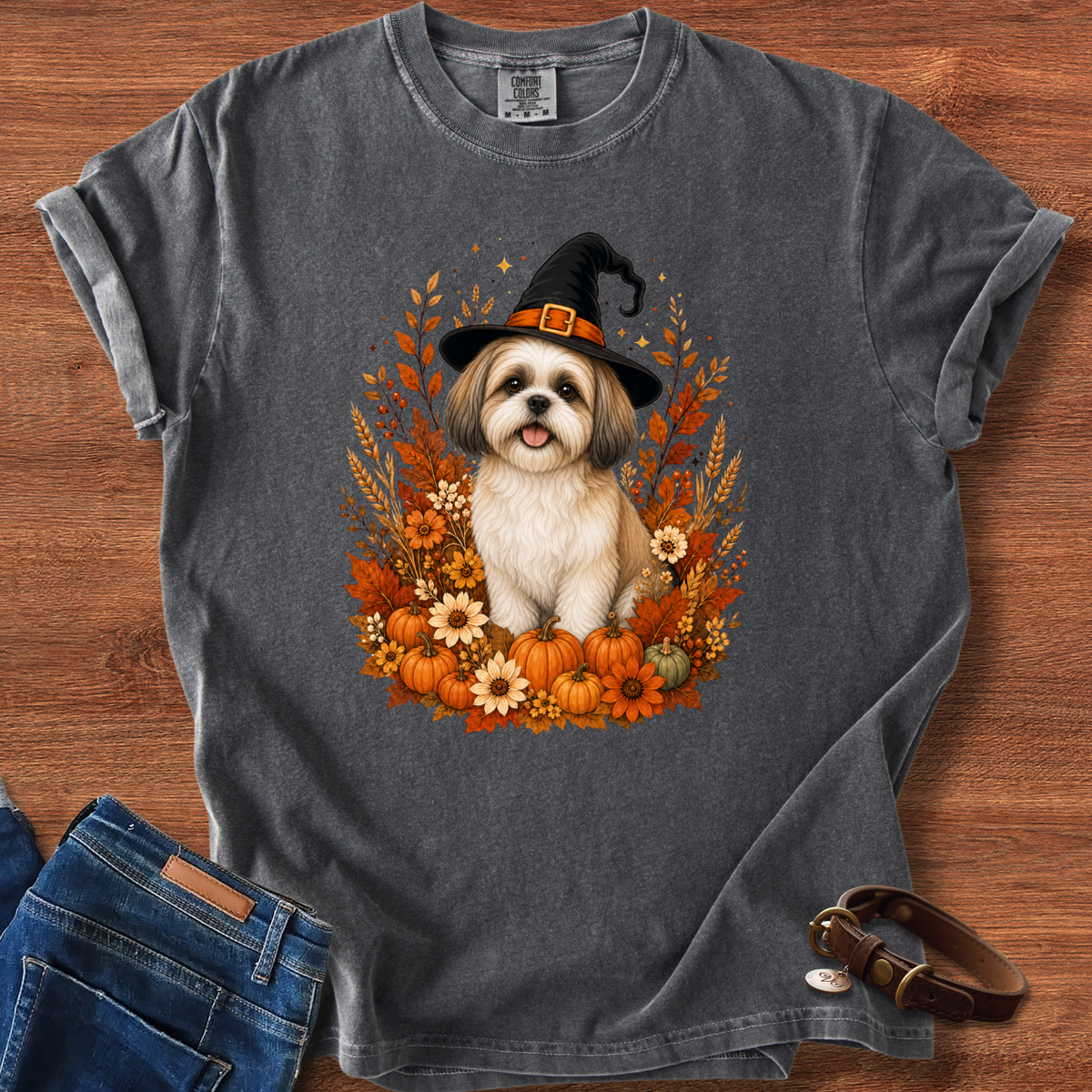 Shih Tzu Halloween Witch T-Shirt