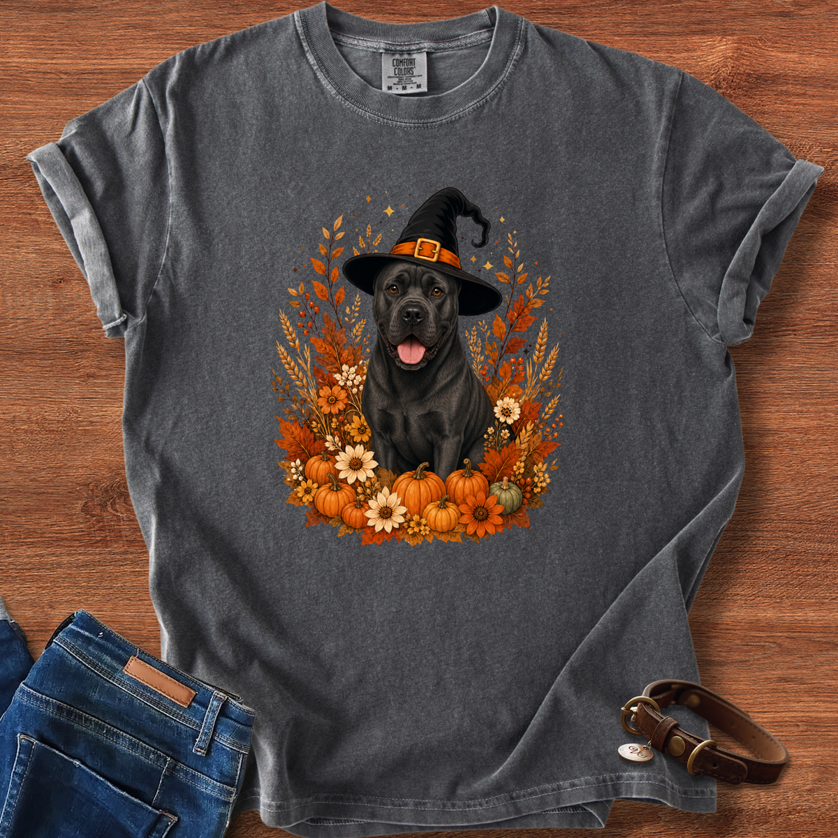 Cane Corso Halloween Witch Dog T-Shirt