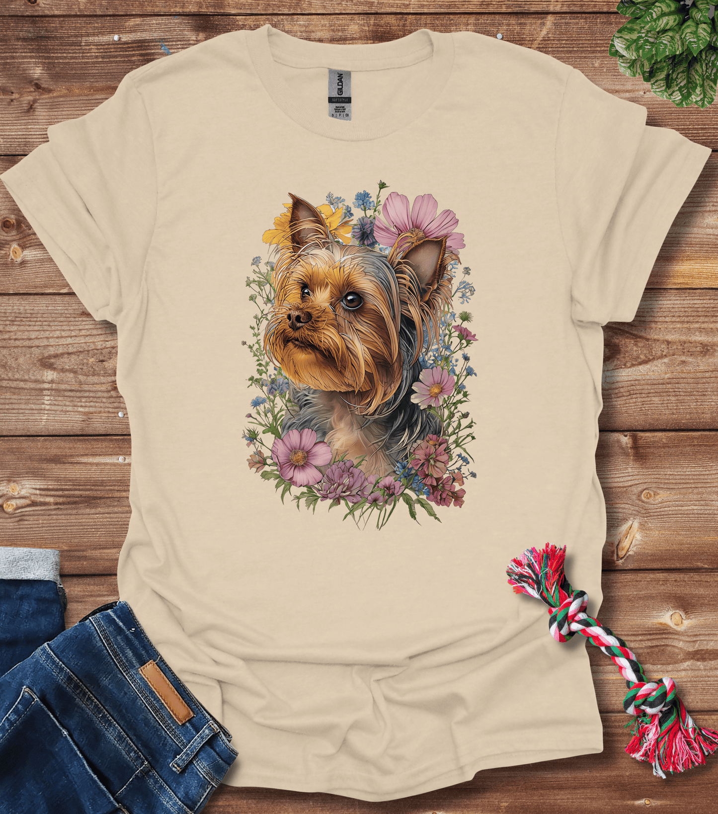 Yorkshire Terrier In Flowers T-Shirt