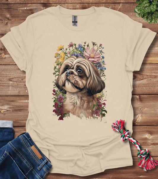 Shih Tzu In Flowers T-Shirt