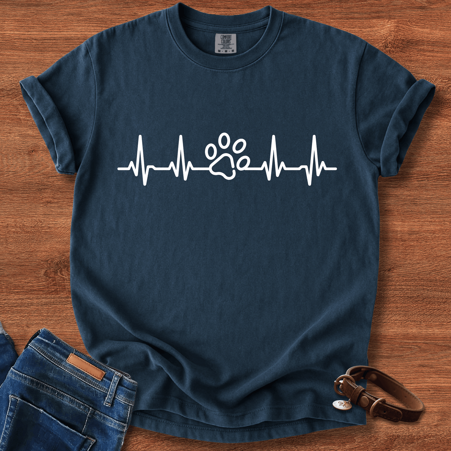 Dog Paw Heartbeat T-Shirt