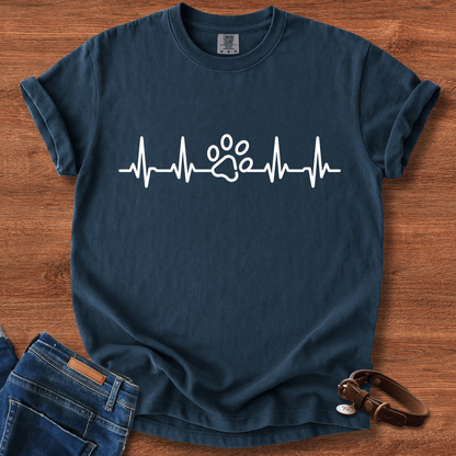 Dog Paw Heartbeat T-Shirt