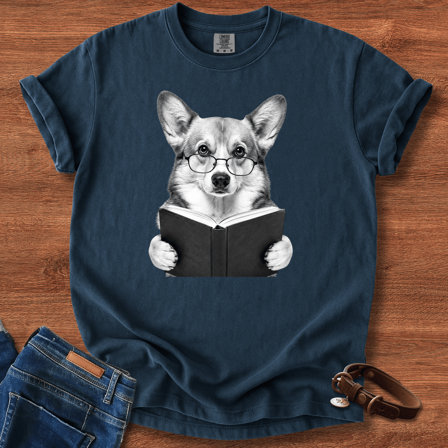 Corgi Reading T-Shirt