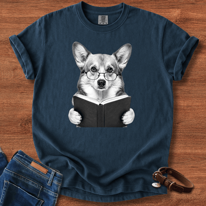 Corgi Reading T-Shirt