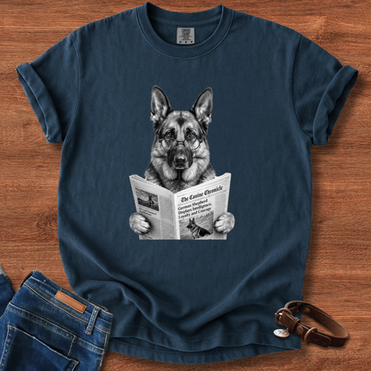 German Shepherd Reading T-Shirt