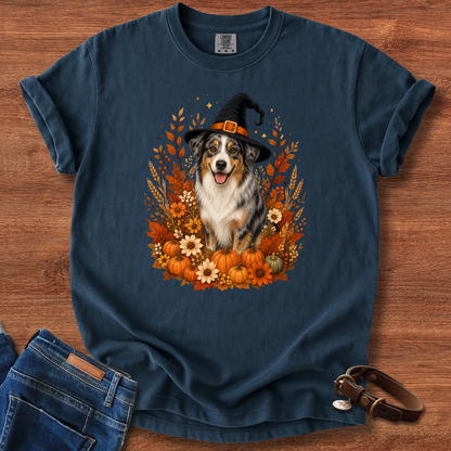 Australian Shepherd Halloween Witch T-Shirt