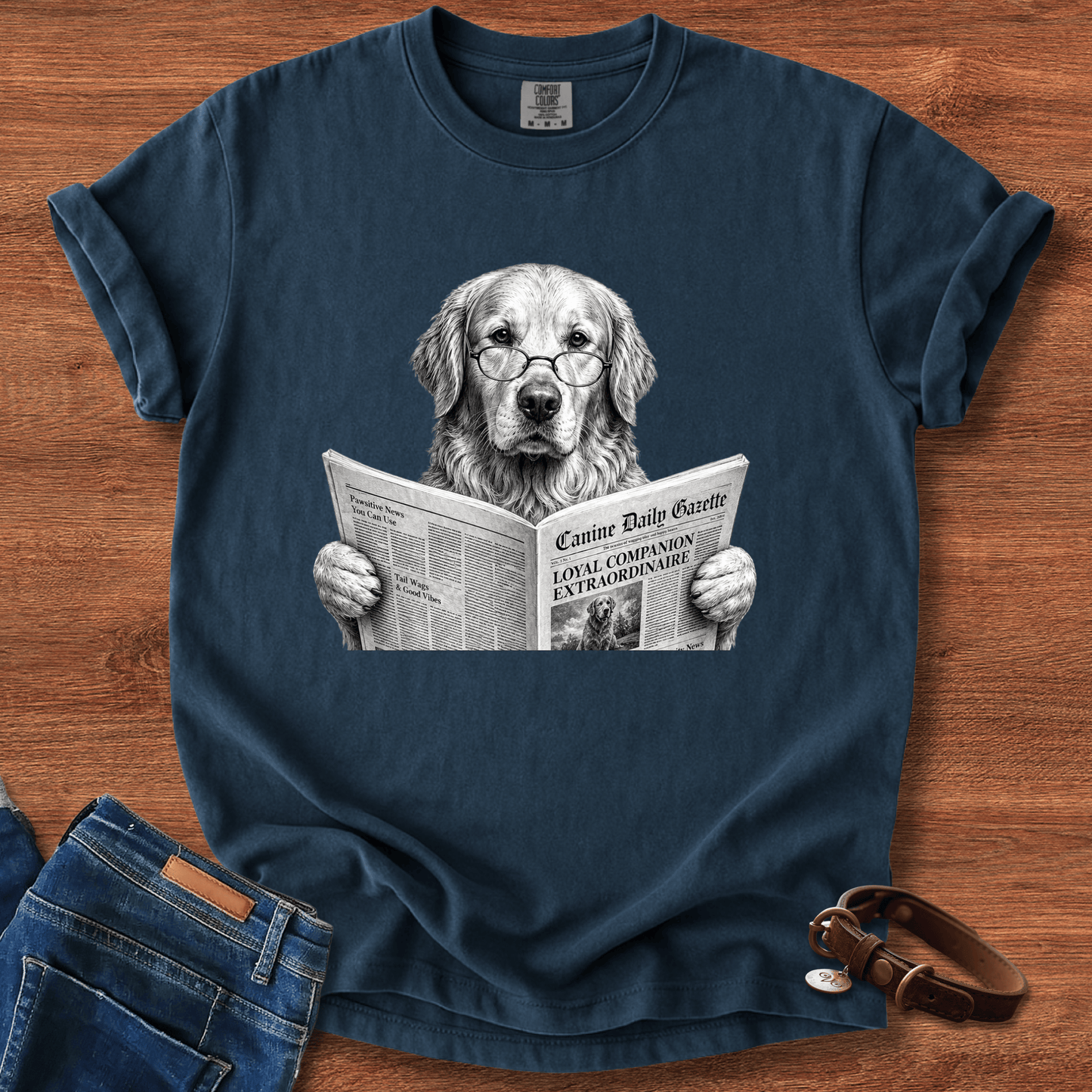Golden Retriever Reading T-Shirt