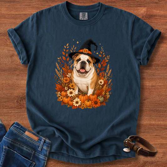 Bulldog Halloween Witch T-Shirt