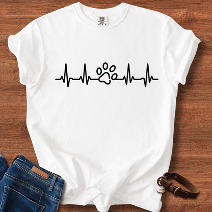 Dog Paw Heartbeat T-Shirt