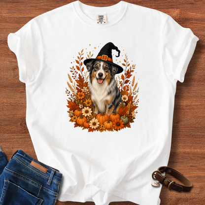 Australian Shepherd Halloween Witch T-Shirt