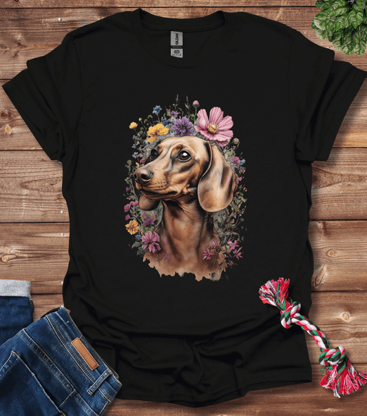 Dachshund In Flowers T-Shirt