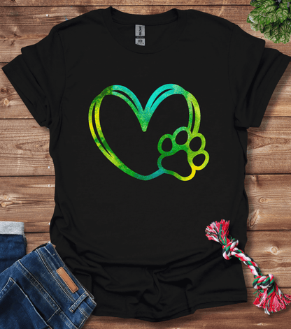 Dog Love Heart Paw T-Shirt