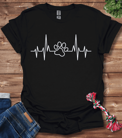 Dog Paw Heartbeat T-Shirt