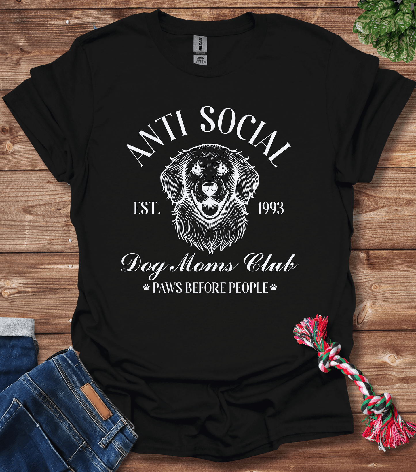 Anti Social Dog Moms Club Est 1993 T-Shirt