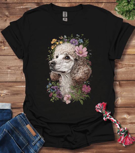 Poodle In Flowers T-Shirt