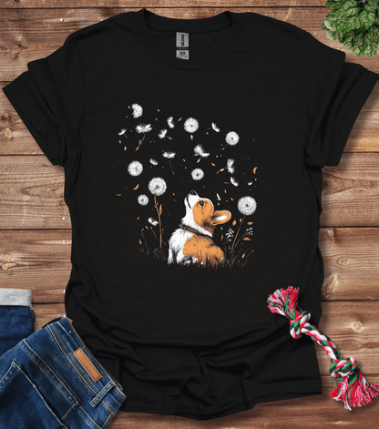 Corgi With Flowers T-Shirt