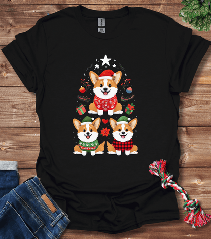 Cartoon Corgi Holiday T-Shirt